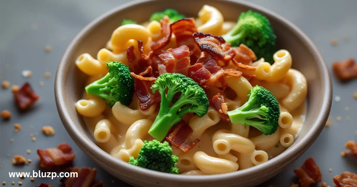 Bacon and Broccoli Bow Tie Mac n Cheese