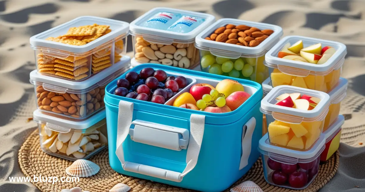 The Process of Packing Beach-Related Snacks for Travel