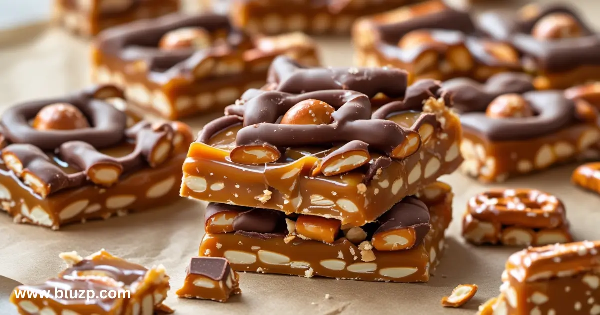 no bake caramel pretzel crack bars