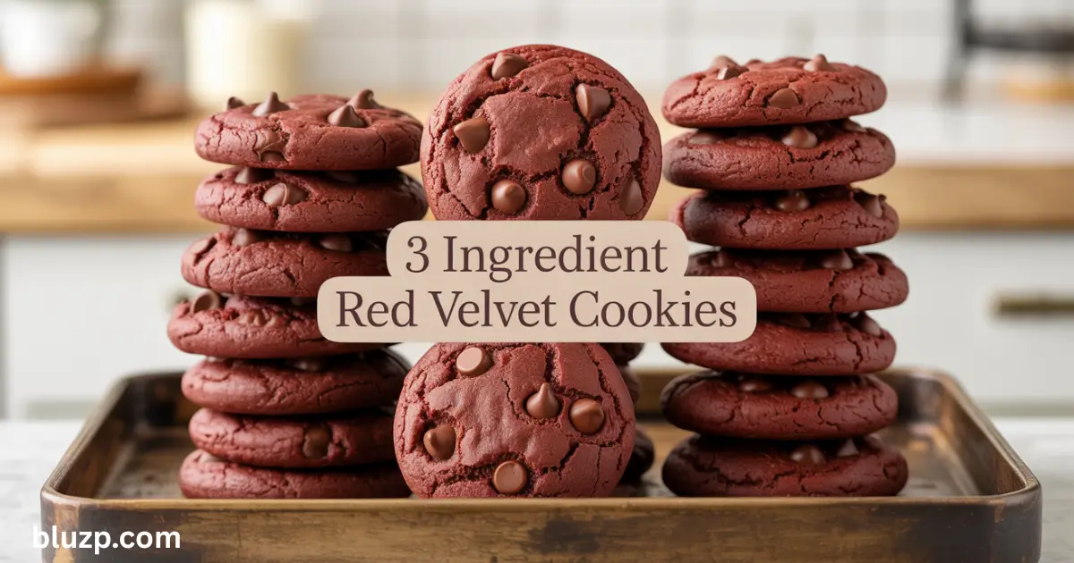 3 Ingredient Red Velvet Cookies