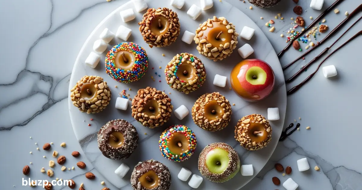 Caramel Apple Bitesβ fun toppings